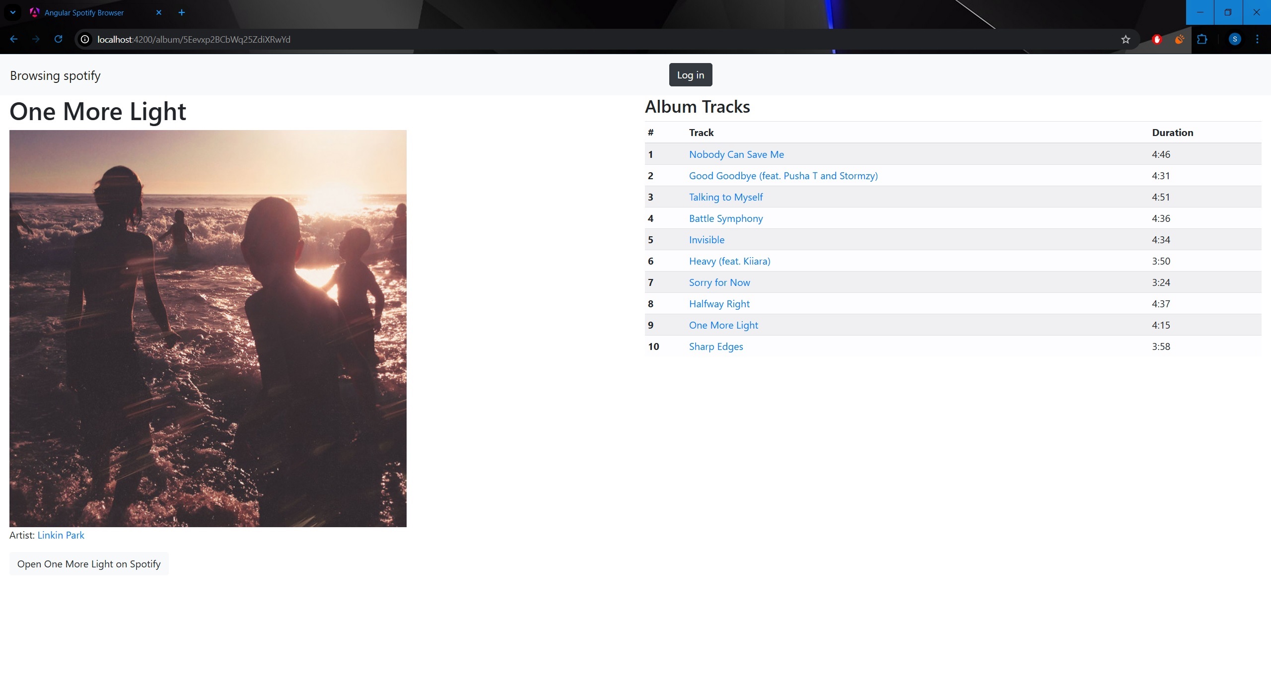 Spotify Album Page
